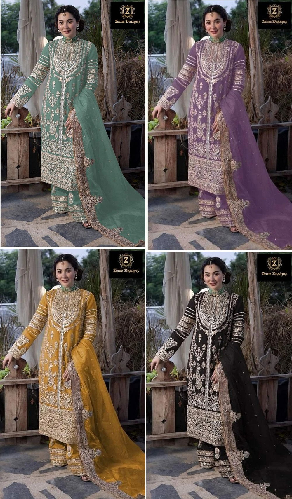 393 A To D By Ziaaz Designs Semi Stitched Pakistani Suits Suppliers in India
